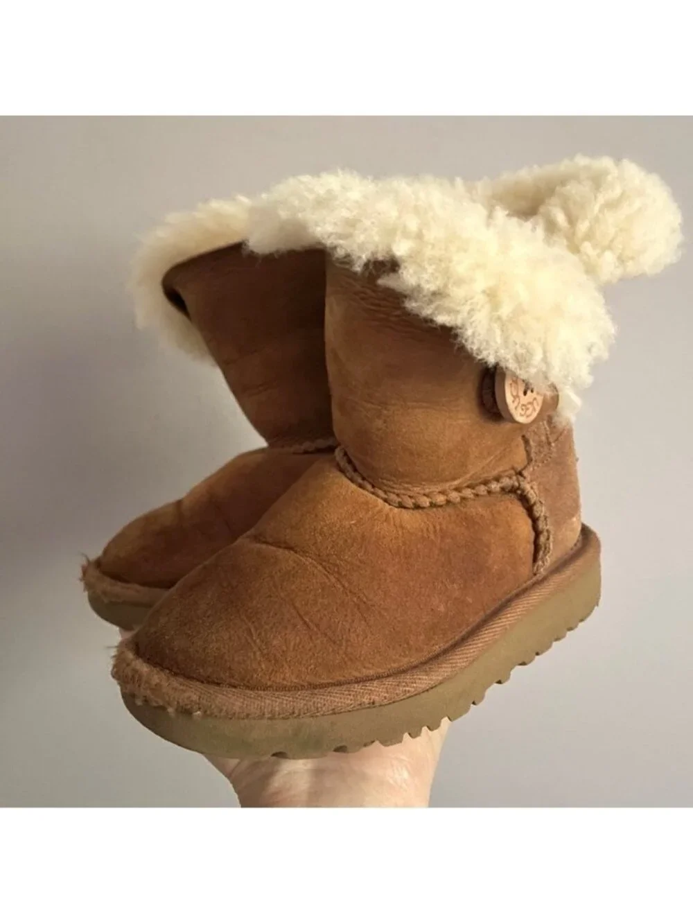 UGG Chestnut Brown Bailey Button Boots - 7, Toddler